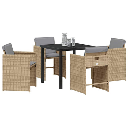 vidaXL Ensemble de salle à manger de jardin 5 pcs Beige Résine tressée