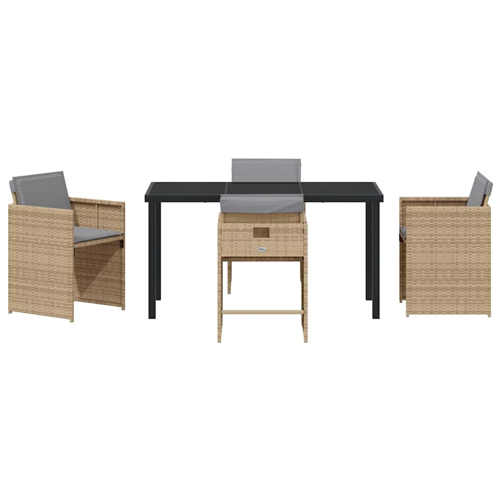 vidaXL Salon de jardin 5 pcs Beige Résine tressée