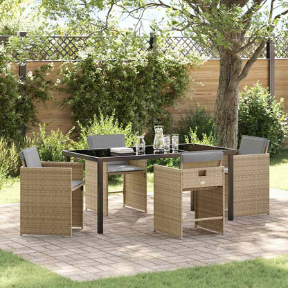 vidaXL Ensemble de salle à manger de jardin 5 pcs en polyrotin beige