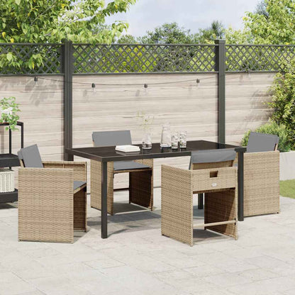 vidaXL Ensemble de salle à manger de jardin 5 pcs en polyrotin beige