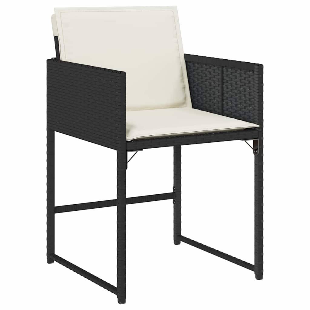 vidaXL Ensemble repas de jardin 5 pcs résine tressée noir