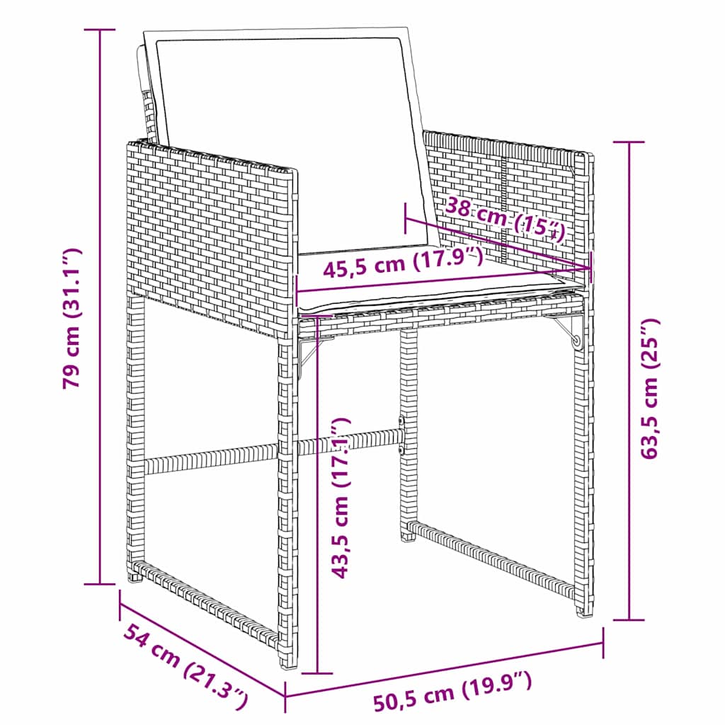 vidaXL Ensemble repas de jardin 5 pcs résine tressée noir
