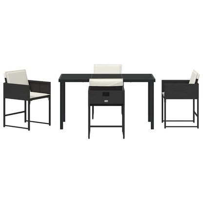 vidaXL Ensemble repas de jardin 5 pcs résine tressée noir