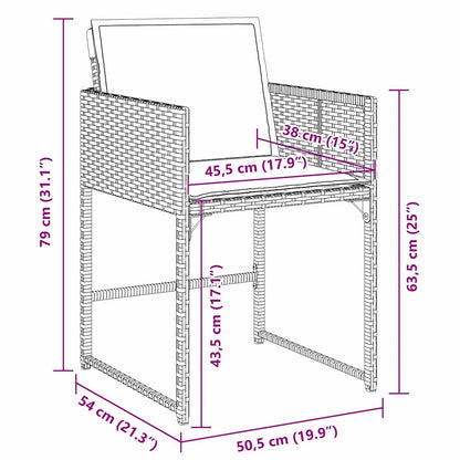 vidaXL Ensemble repas de jardin 5 pcs résine tressée noir