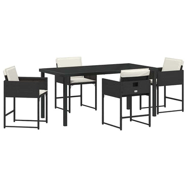 vidaXL Ensemble repas de jardin 5 pcs résine tressée noir