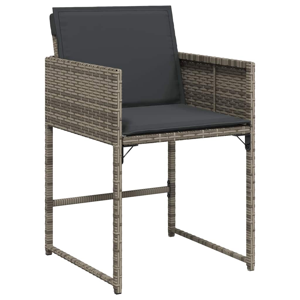 vidaXL Garten Essgruppe 5 pcs Grau Poly-Rattan