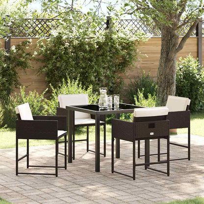 vidaXL Salon de jardin à dîner 5 pcs Résine tressée Marron