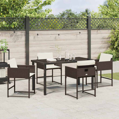 vidaXL Salon de jardin à dîner 5 pcs Résine tressée Marron