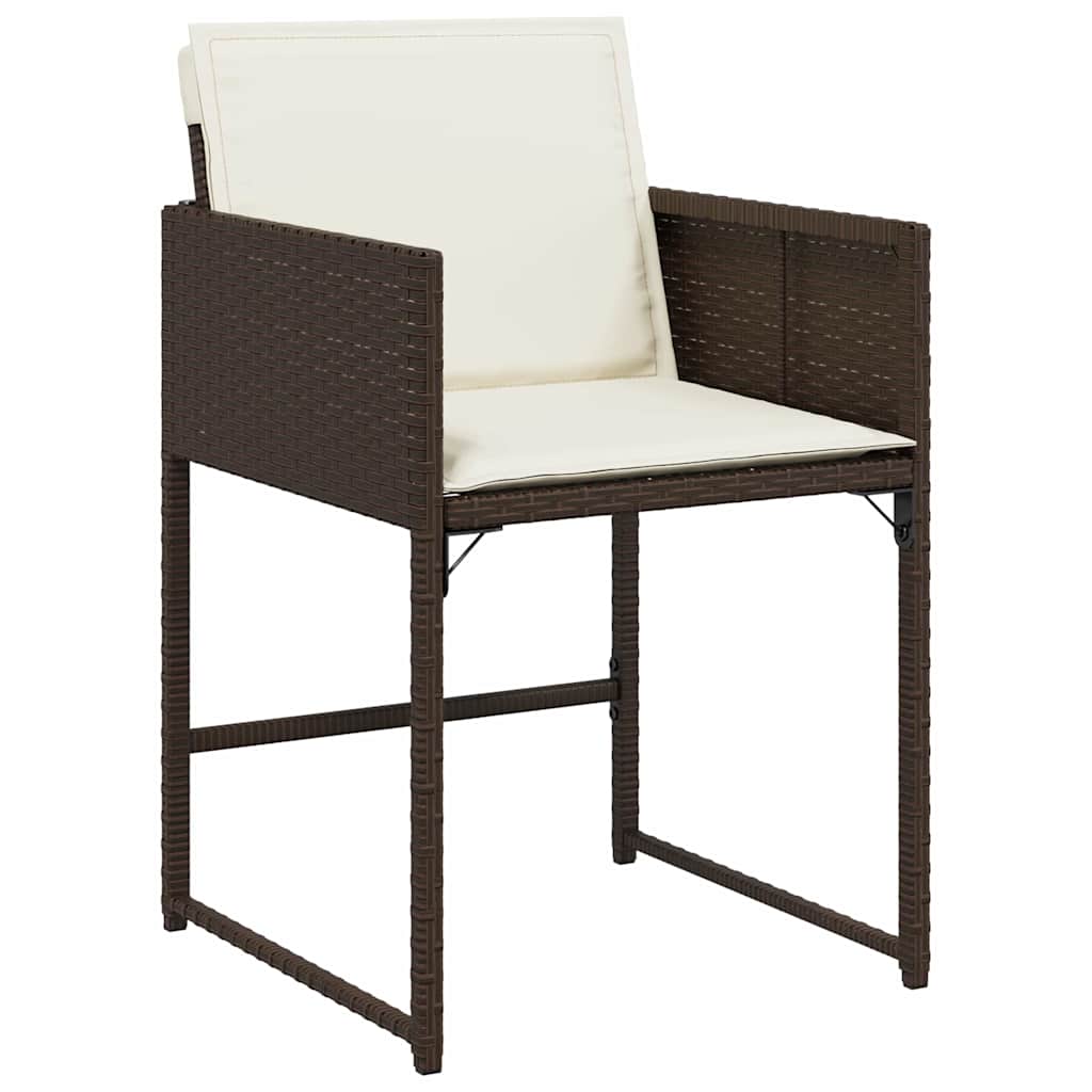 vidaXL Salon de jardin à dîner 5 pcs Résine tressée Marron