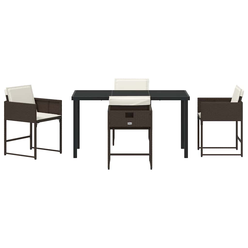 vidaXL Salon de jardin à dîner 5 pcs Résine tressée Marron