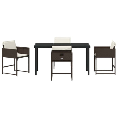vidaXL Salon de jardin à dîner 5 pcs Résine tressée Marron
