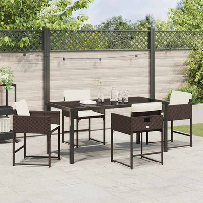 vidaXL Garten Essgruppe 5 pcs Braun Poly-Rattan