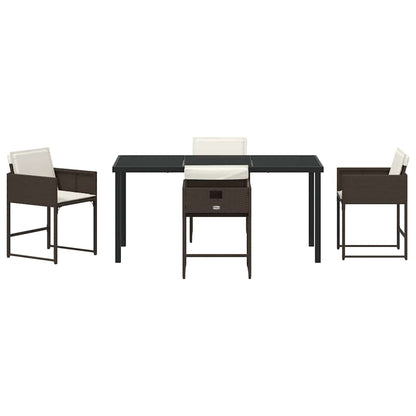 vidaXL Garten Essgruppe 5 pcs Braun Poly-Rattan