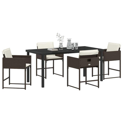 vidaXL Garten Essgruppe 5 pcs Braun Poly-Rattan