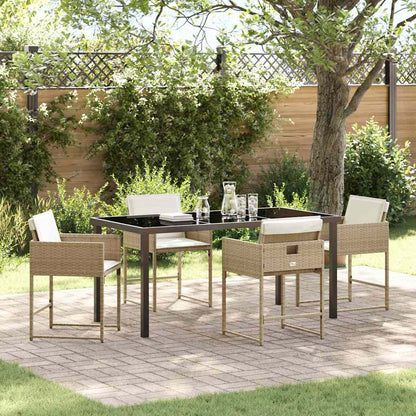 vidaXL Garten Essgruppe 5 pcs Beige Poly-Rattan