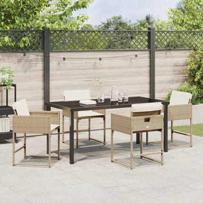 vidaXL Garten Essgruppe 5 pcs Beige Poly-Rattan