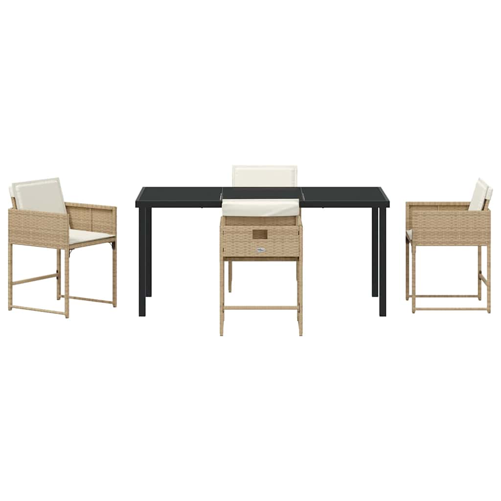vidaXL Garten Essgruppe 5 pcs Beige Poly-Rattan