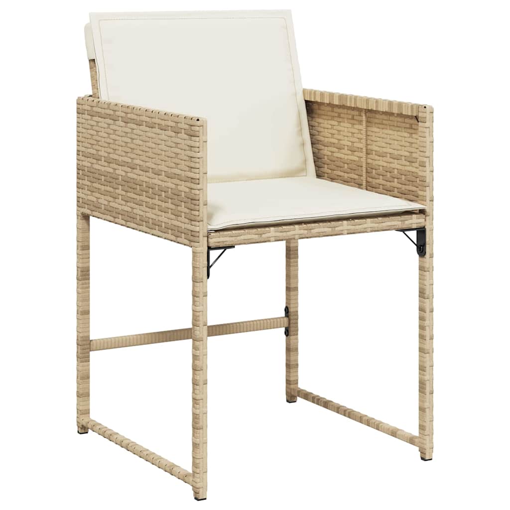 vidaXL Garten Essgruppe 9 pcs Beige Poly-Rattan