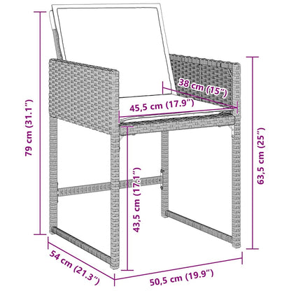 Garten Essgruppe 9 pcs Hellgrau Poly-Rattan