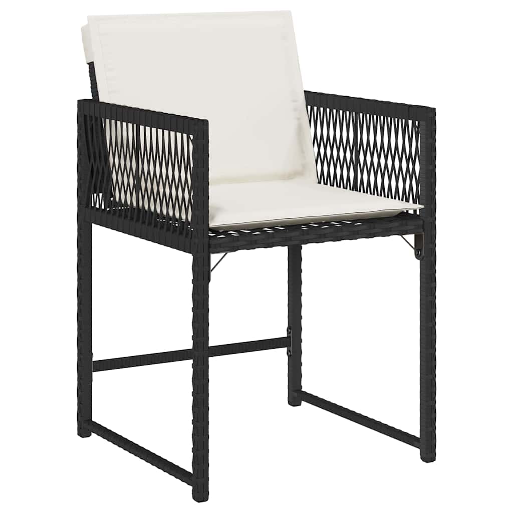 vidaXL Ensemble repas de jardin 5 pcs résine tressée noir