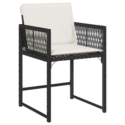 vidaXL Ensemble repas de jardin 5 pcs résine tressée noir