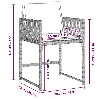 Garten Essgruppe 5 pcs Hellgrau Poly-Rattan