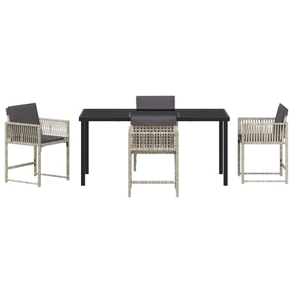 vidaXL Garten Essgruppe 5 pcs Hellgrau Poly-Rattan