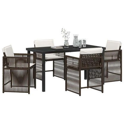 Garten Essgruppe 5 pcs Braun Poly-Rattan