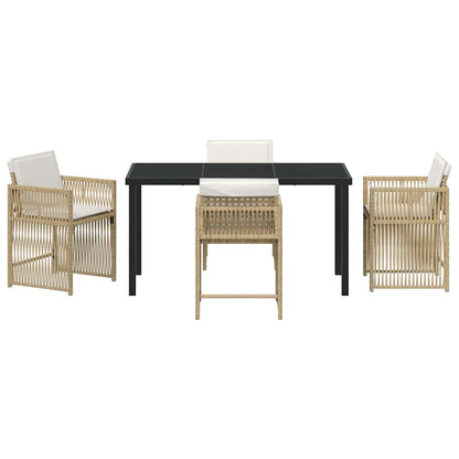 vidaXL Garten Essgruppe 5 pcs Beige Poly-Rattan