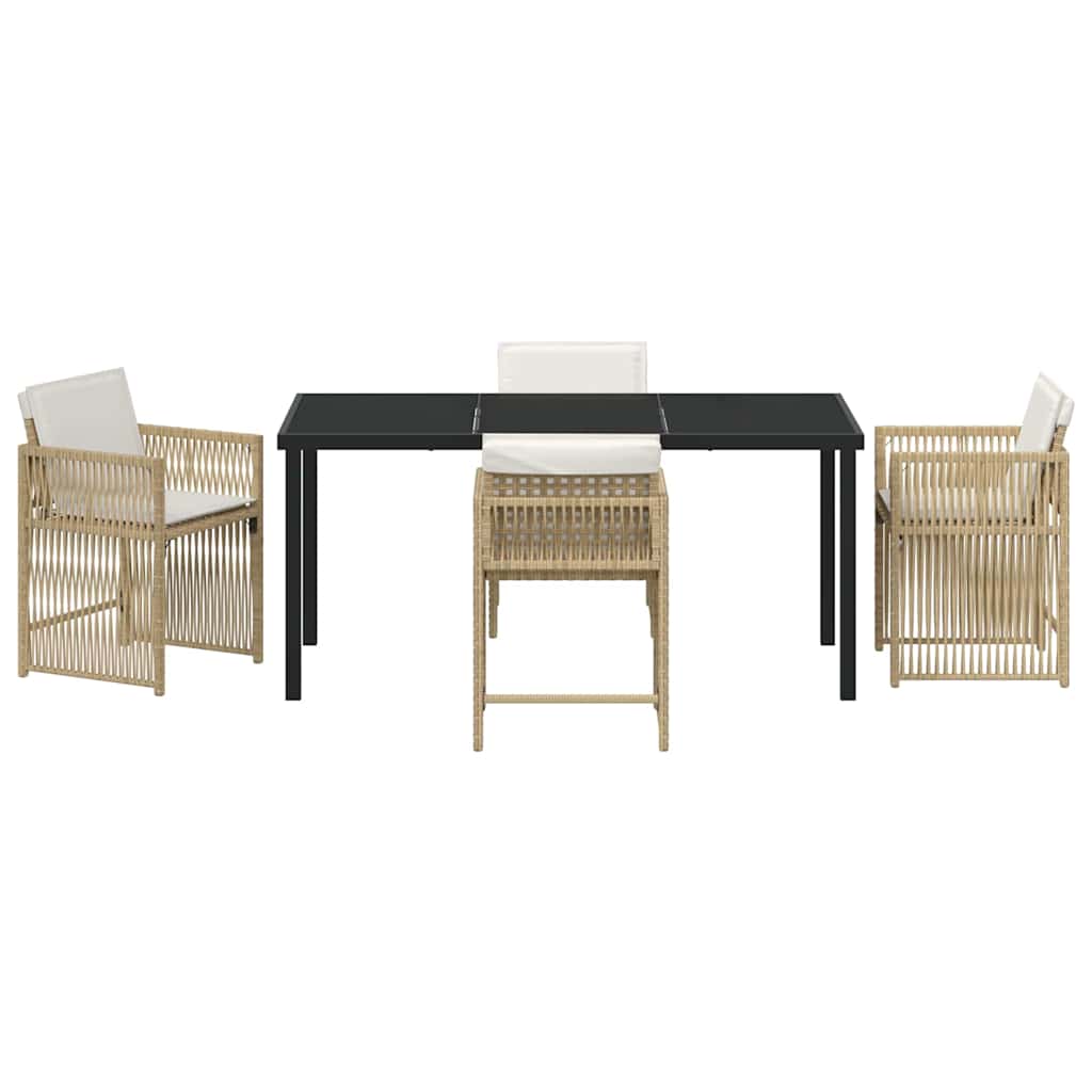 vidaXL Garten Essgruppe 5 pcs Beige Poly-Rattan