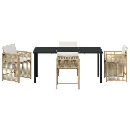 vidaXL Garten Essgruppe 5 pcs Beige Poly-Rattan