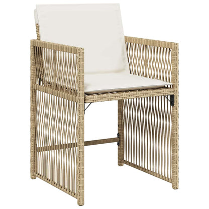 vidaXL Garten Essgruppe 9 pcs Beige Poly-Rattan