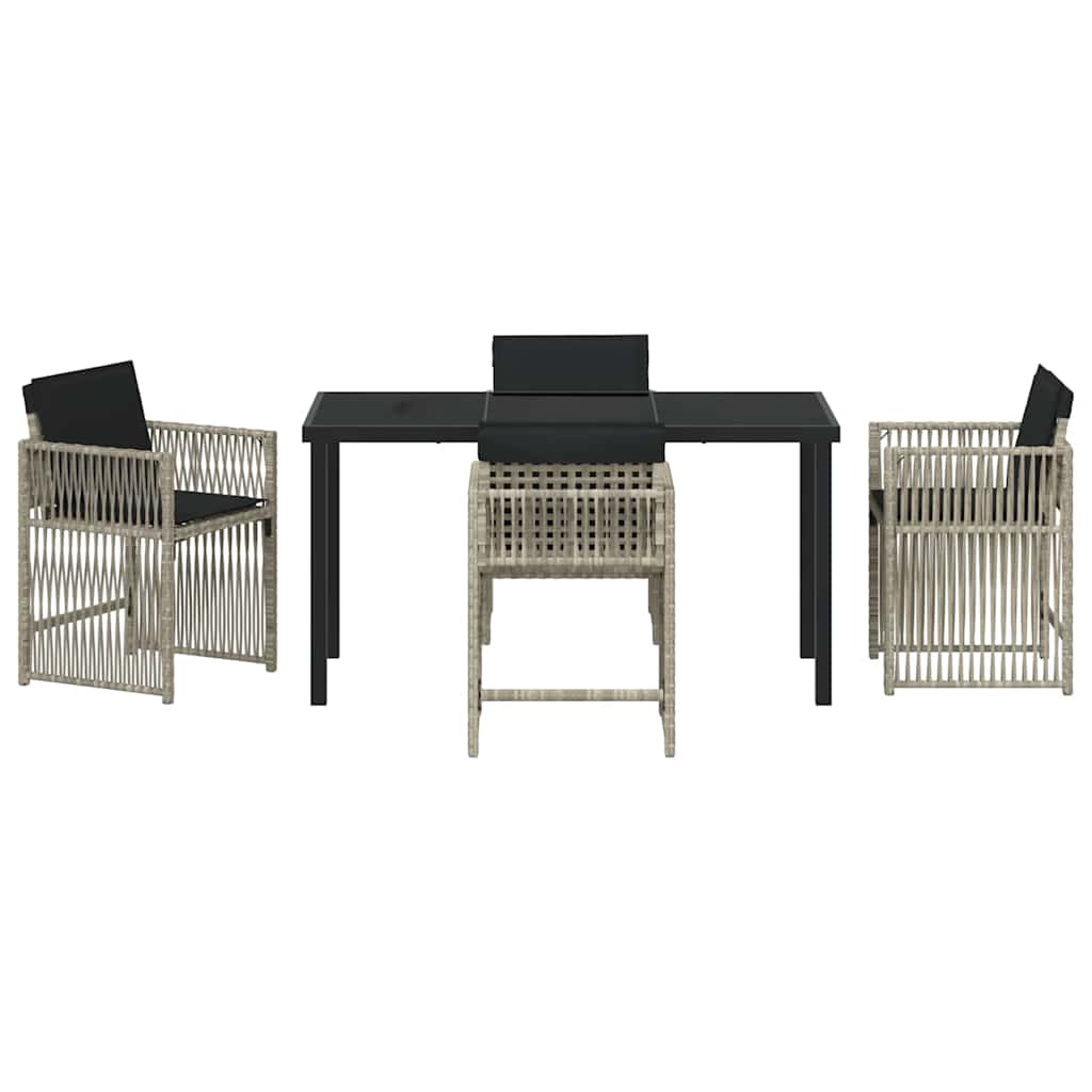 vidaXL Garten Essgruppe 5 pcs Hellgrau Poly-Rattan