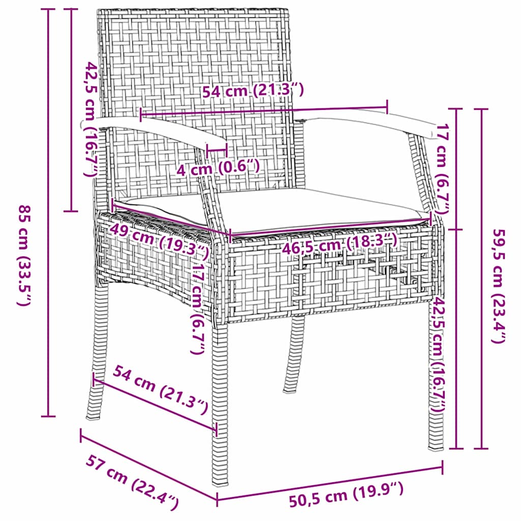 Garten Essgruppe 9 pcs Beige Poly-Rattan