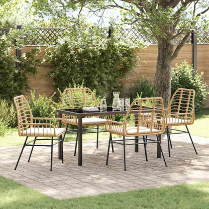 Garten Essgruppe 5 pcs Braun Poly-Rattan