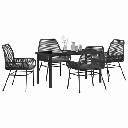 Garten Essgruppe mit Kissen 5 pcs Schwarz Poly-Rattan