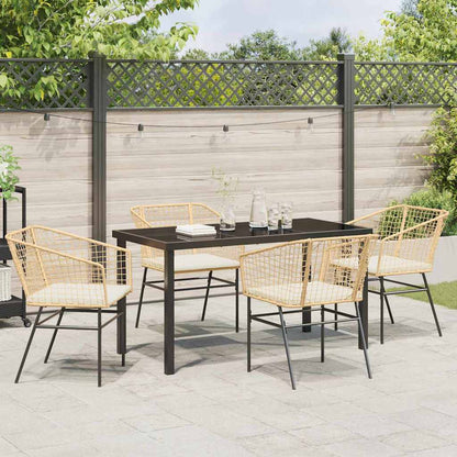 Garten Essgruppe 5 pcs Braun Poly-Rattan