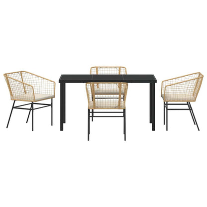 Garten Essgruppe 5 pcs Braun Poly-Rattan