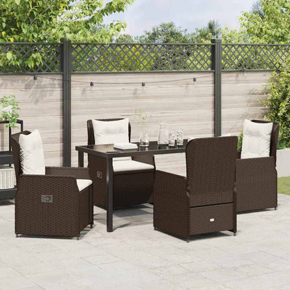 Garten Essgruppe 5 pcs Braun Poly-Rattan