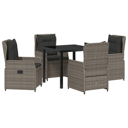 vidaXL Salon de jardin à manger 5 pcs gris résine tressée