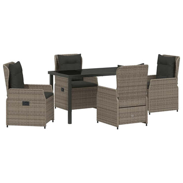 vidaXL Salon de jardin à manger 5 pcs gris résine tressée