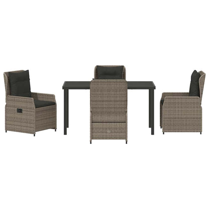 vidaXL Salon de jardin à manger 5 pcs gris résine tressée