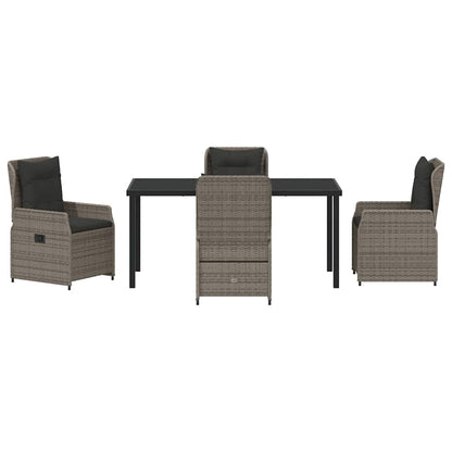 vidaXL Salon de jardin à manger 5 pcs gris résine tressée