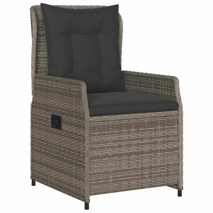 vidaXL Salon de jardin à dîner 9 pcs Gris Résine tressée