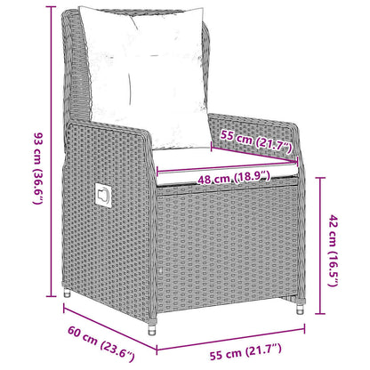 Garten Essgruppe 5 pcs Hellgrau Poly-Rattan