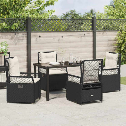 Garten Essgruppe 5 pcs Schwarz Poly-Rattan
