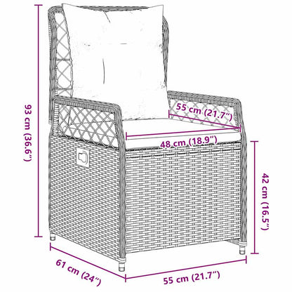 Garten Essgruppe 9 pcs Schwarz Poly-Rattan