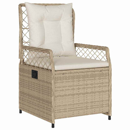 Garten Essgruppe 7 pcs Beige und Cremeweiß Poly-Rattan