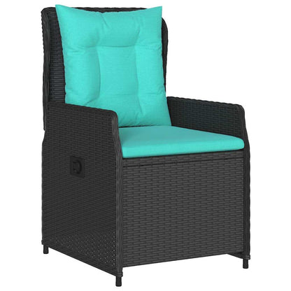 vidaXL Garten Essgruppe 9 pcs Schwarz Poly Rattan