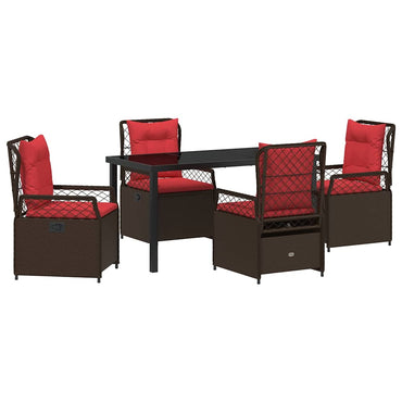 vidaXL Salon de jardin à dîner 5 pcs Résine tressée Marron